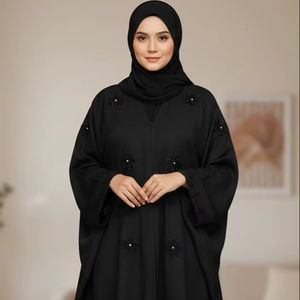 Elegante Abaya Larga Bordada a Mano para Mujer, Manga Larga, Transpirable, para Usar en el Eid - Product Image 1