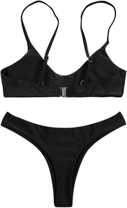 Conjunto de Bikini Personalizado para Mujer, Top Corto con Cuello Redondo, Traje de Baño de Dos Piezas con Tanga de Corte Alto, Ropa de Playa - Product Image 3