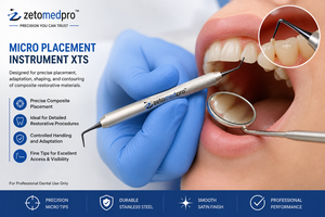 เครื่องมืออุดฟันสเตนเลสสตีลแบบสองหัว ขนาด 1M, 2M, 4M ยี่ห้อ Dental รุ่น Zetomed Pro สำหรับการอุดฟันและบีบอัด - Product Image 6