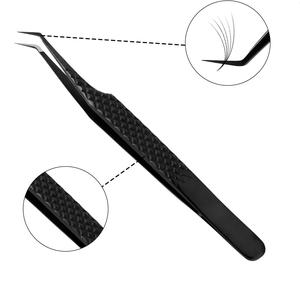 Pinzas para Pestañas Curvas y Rectas Disponibles, Pinzas de Acero Inoxidable para Belleza, Pinzas Extensibles para Volumen con Peine, Extensión de Pestañas - Product Image 4