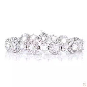 Most Demanded Luxury 18K Gold Plated Diamond Tennis <b>Bracelet</b> for Women <b>Adjustable</b> Clasp Wedding and Party Wear Available For Sal - Product Image 2