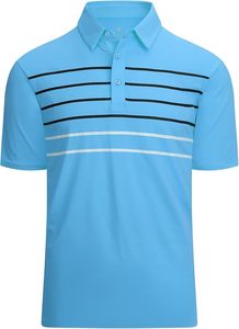 Chemise de golf rayée pour homme, tissu respirant et à séchage rapide, polos de sport - Product Image 6