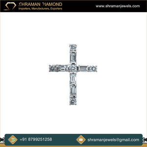 Premium Luxury 14K <b>Solid</b> <b>Gold</b> Iced Cross Custom Baguette Jesus Natural VS Real Diamond Christian Religious Gift <b>Pendants</b> Charms - Product Image 3