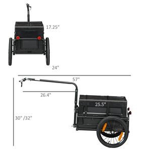 Rimorchio per Bicicletta da Donna con Fondo Zincato e Scatola Portaoggetti Rimovibile per Rimorchi da Bici - Product Image 3