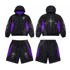Ensemble coupe-vent short et veste à capuche athlétique haut de gamme, faible MOQ, look tendance inspiré - Product Image 3