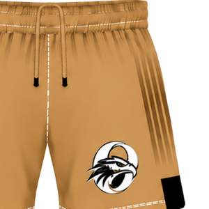 Shorts de rugby marron doré et noir, taille élastique, respirants, légers, pour l'entraînement d'équipe, performance sportive, bas de tenue de sport - Product Image 4