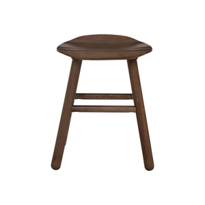 Premium Low Wooden <b>Stool</b> Chair with Ergonomic Bentwood Seat and Tapered Legs for Dining or Footrest - Product Image 2
