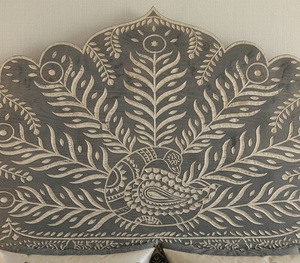 Decorative Wooden Bed Frame Bone Inlay Carved Headboard Platform Bed Custom Bedroom Furniture - Product Image 2