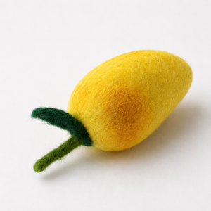 Mahaguthi <b>Craft</b> with Conscience Yellow Mango Shape Felt <b>Craft</b> Fruit Table Decor Gift Item Kids Toys for 3-6 Years 6cm Length - Product Image 2