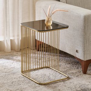 Mesa Auxiliar de Dos Niveles con Cubierta de Mármol Blanco Premium y Marco de Hierro Dorado, Mesa de Noche Compacta para Bebidas, Ideal para el Dormitorio Principal - Product Image 4