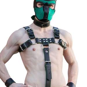 Arnés de Cuero para Hombre Bulldog 2.0 Blanco Ajustable para el Pecho, Cuero Premium para Uso en Clubes - Product Image 1