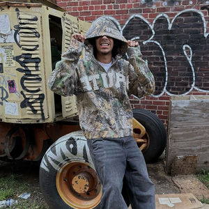 Veste de chasse pour homme, design unique, en coton mélangé, camouflage, imperméable, coupe-vent, fermeture éclair ouverte, pour l'hiver, en vente - Product Image 6