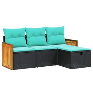 Ensemble de canapés de jardin noir et bleu - Product Image 2