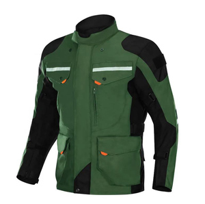 Men's Green Black Color Blocked <b>Motorcycle</b> <b>Jacket</b> Full Sleeve Waterproof All Seasons Adventure Riding Wear - Product Image 1