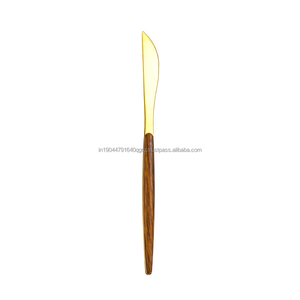 Modern and Elegant Design Heavy Wood Handle 5 Piece <b>Flatware</b> <b>Set</b> for Restaurant - Product Image 4