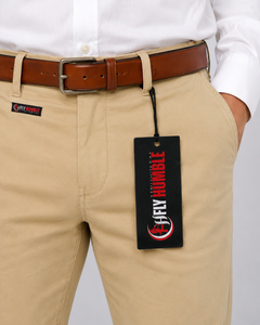 Pantalones Chino Caqui para Hombre Fly Humble SPORTSWEAR, Corte Recto, Cintura Media, Forro Polar Transpirable, Algodón, Estilo Casual Elegante, Bolsillos, Color Marrón - Product Image 6