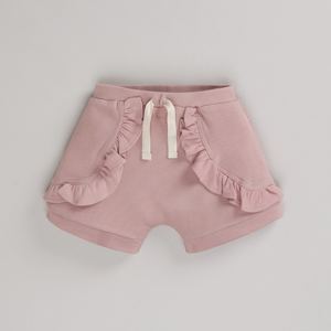 Pantalones cortos con volantes y cordón de elastano de bambú orgánico de calidad premium Rosa rubor pantalones y ropa de bebé - Product Image 1