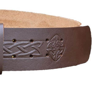 Cinturón de Cuero 100% de Alta Calidad para Vestido Tradicional Escocés de las Tierras Altas, con Nudo Celta, Color Marrón, Venta al por Mayor, OEM, ODM - Product Image 3