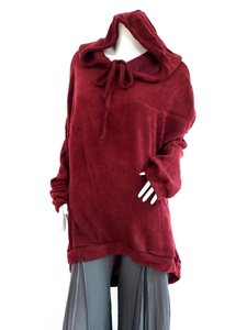 เดรสฮู้ดดี้โอเวอร์ไซส์: เสื้อคลุมตัวยาวแขนยาวเนื้อผ้าคล้ายขนสัตว์ - Product Image 4