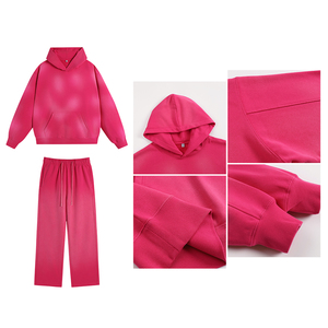 Conjunto Deportivo Unisex con Capucha, Sudadera y Pantalones de Algodón de Color Sólido, Corte Holgado con Logotipo Estampado para Adultos, Ropa de Otoño - Product Image 3
