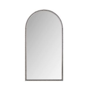 Specchio a Figura Intera in Ferro Argentato Stile Retrò con Piedini di Supporto per Soggiorno o Camera da Letto - Product Image 5