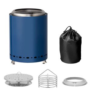 Moderna Braciere in Acciaio Inox 7.1*7.1*9.7in, Senza Fumo, Blu, per Interni/Esterni, Decorazione da Tavolo, Alimentato a Legna - Product Image 4
