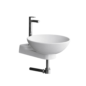 Lavabo de pared Brigo con grifo de un solo orificio, diseño minimalista, acabado pulido, capacidad de 12L, lavabo para baño. - Product Image 1