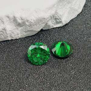Esmeralda natural redonda facetada, corte brillante, verde medio, esmeralda suelta, varios tamaños, para joyería al por mayor - Product Image 2