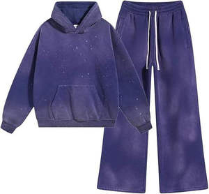 Conjunto de Dos Piezas para el Invierno 2025: Sudadera Informal Transpirable de Manga Larga con Cuello Redondo y Pantalones Anchos de Color Sólido - Product Image 4