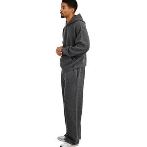 Conjunto Deportivo Informal de Dos Piezas para Hombre: Sudadera con Capucha Holgada y Bolsillo Canguro y Pantalones de Pierna Recta con Dobladillo Abierto y Cintura Elástica - Product Image 4