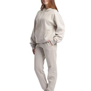 Conjuntos Deportivos de Felpa 100% Algodón para Mujer, Personalizados, de Invierno, con Sudadera Estampada de Alta Calidad, Fabricante OEM ODM - Product Image 2