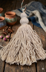 Sac fourre-tout bohème à perles avec pompons, sac à bandoulière en toile de coton pour femme, sac à main style bohème - Product Image 5