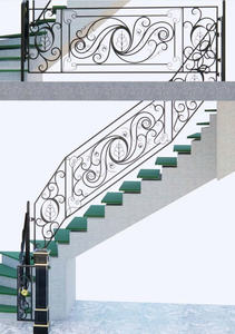 บันไดวิลล่าสมัยใหม่ทั้งภายนอกและภายในพร้อมราวบันไดเหล็กดัดตกแต่งและอุปกรณ์บันไดคุณภาพสูง - Product Image 4