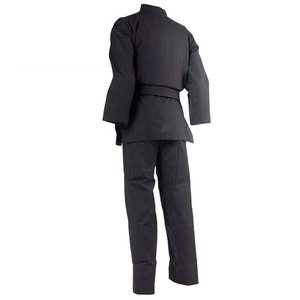 Uniforme de Taekwondo Azul Sólido con Ribete, Cuello en V, Dobok de Artes Marciales, Traje de Entrenamiento de Tela Acanalada con Cinturón a Juego, Nuevo - Product Image 4