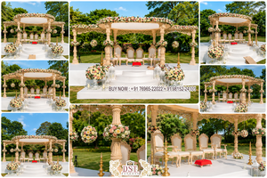 Boda India al aire libre Avni Mandap Setup DST Exports Últimos mejores precios Aspecto de madera FRP Pilares Mandapam Fabricantes Evento Reino Unido - Product Image 5
