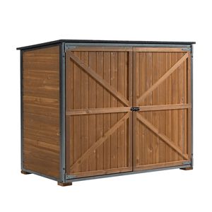 Armadio da Esterno 50.4"L X 26.8"W X 41"H con Struttura in Metallo, Casetta da Giardino per Attrezzi, Ideale per Cortile, Patio e Prato - Product Image 1