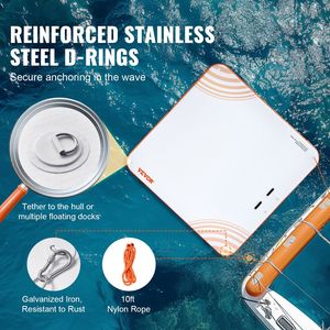 Piattaforma Galleggiante Gonfiabile Portatile Antiscivolo 10x10FT con Borsa per il Trasporto - Tappetino Galleggiante per Divertimento Acquatico - Product Image 4