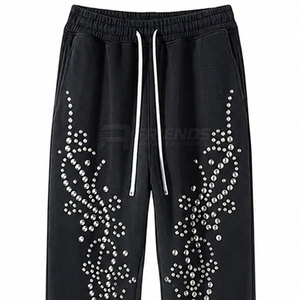Fashion Rhinestone Mid Waist Casual Trouser for Men Stone Design Comfortable Fit for Special Occasion and Night Wear Look - Product Image 6