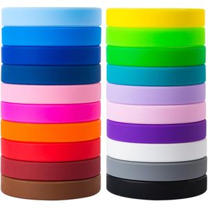 Braccialetti in Silicone Monocolore, Set da 20 Pezzi, Bracciali Elastici in Gomma Colorata per Donne, Uomini, Adolescenti, Regali Promozionali - Product Image 1