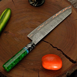Couteau de Chef Personnalisé en Acier Damas Cuivré Fait Main 2026, Lame Tranchante comme un Rasoir de 8 Pouces, Manche en Résine, Compatible Lave-Vaisselle - Product Image 6