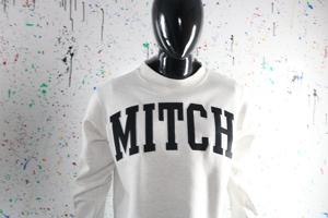 Sweat-shirt à col montant MITCH ASH GREY 100% NOIR avec broderie appliquée, col large, fils fins - Product Image 4