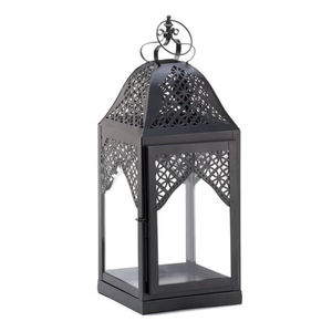 Ensemble classique de 2 lanternes à bougies en métal noir mat, style marocain vintage, porte-bougie décoratif suspendu pour la décoration d'événements - Product Image 4