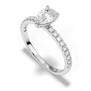 Anillo de cadena moderno con diamantes cultivados en laboratorio, oro macizo de 14K, banda apilable con diamantes redondos, joyería minimalista de compromiso - Product Image 1