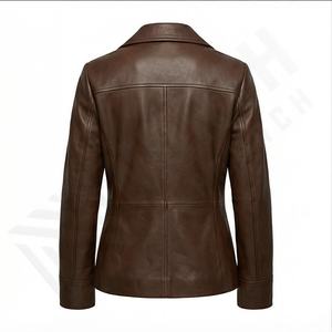 Chaqueta de cuero de moda para mujer de fabricante al por mayor chaqueta de invierno de alta calidad para mujer chaqueta de cuero personalizada - Product Image 3