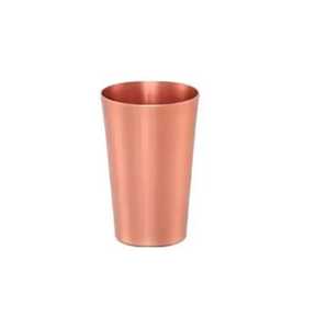Verre à eau sans pied en cuivre pur, forme tonneau, lisse, style vintage, fournisseur en gros d'articles de bar - Product Image 2