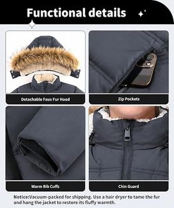 Blouson d'hiver matelassé léger coupe-vent à capuche pour homme avec rembourrage 100 % duvet, design pliable, pochette de rangement - Marque personnalisable - Product Image 4