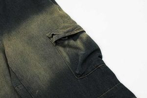 Jeans en denim décontractés Hip Hop, streetwear vintage, étiquetage personnalisé, fabricant de vêtements de haute qualité, nouveau design, pantalon cargo ample - Product Image 4