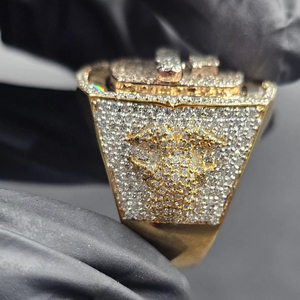 Bague de championnat unisexe personnalisable pour homme en argent 925 avec diamant Moissanite, style Hip Hop Rapper, avec initiale en relief, cadeau - Product Image 3