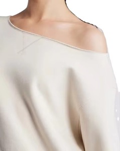 Sudadera Oversize de Mujer con Hombros Descubiertos, Manga Larga, Tejido Asimétrico, Color Sólido, Algodón Transpirable, Ropa de Otoño - Product Image 2