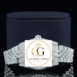 Good Quality Hip Hop Jewelry Moissanite Diamond White Yellow Dial Watch Stainless Steel Band Glass Available at Export Price - Product Image 6